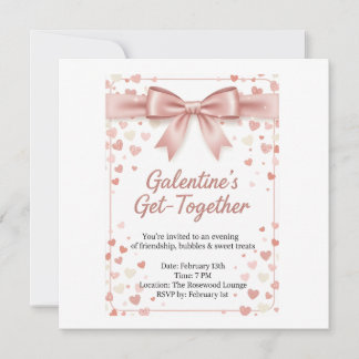 Elegante Roze Gouden Galentine's Day Uitnodiging T