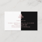 Elegante roze gouden gespleten aangepaste monogram visitekaartje (Achterkant)