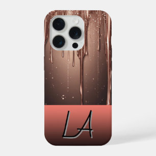 💖 Elegante Roze Gouden Glitter Naam Custom Drip✨� iPhone 15 Pro Hoesje