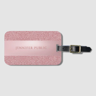 Elegante Roze Gouden Glitter Professionele Templat Bagagelabel