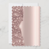Elegante Roze Gouden Glitter Script Save The Date (Achterkant)