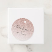 Elegante Roze Gouden Glitters Bedankt Bedankjes Labels (In situ)