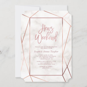 Elegante Roze Gouden Kippen Weekend Bachelorette F Kaart