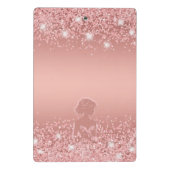 Elegante Roze Gouden Luxe Glans Bruidsdouche Mini Klembord (Achterkant)