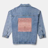 Elegante Roze Gouden Luxe Glans Bruidsmeisjeshower Denim Jacket (Achterkant)