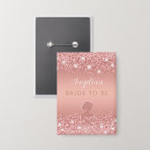 Elegante Roze Gouden Luxe Glans Bruiloft Feest  Button (Voorkant / Achterkant)