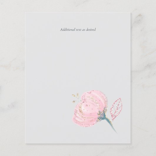 Elegante Roze Gouden Moderne Trouw Bruiloft (Achterkant)