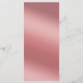 Elegante Roze Gouden Moderne Trouwdiner Menu (Achterkant)
