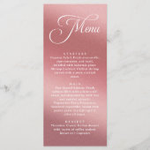 Elegante Roze Gouden Moderne Trouwdiner Menu (Voorkant)