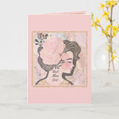 Elegante Roze Gouden Moederdag Keepsake Kaart (Gele Bloem)