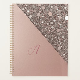 Elegante Roze Gouden Monogram Planner