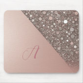 Elegante Roze Gouden Monogram Planner Muismat (Voorkant)