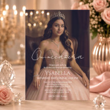 Elegante Roze Gouden Quinceañera Uitnodiging