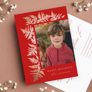 Elegante Roze Gouden Slinger Foto Kerstmis Feestdagenkaart