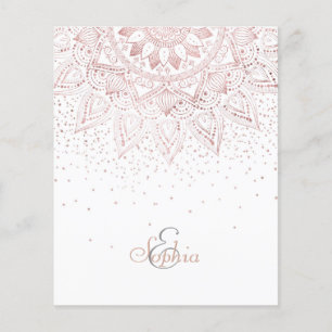 Elegante Roze Gouden Stippen Mandala Flyer