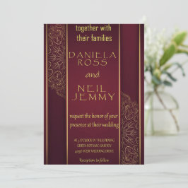 Elegante roze gouden trouwfolie uitnodiging