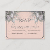 Elegante Roze Grijs & Grijs Menu Keuze RSVP Briefk (Voorkant)