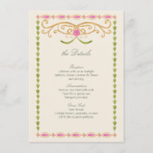 Elegante Roze Groen en Goud Handgetekende Waterver