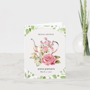 Elegante Roze Groene Bloem Bloemen Bruiloft