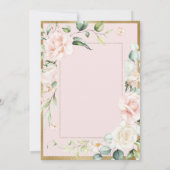 Elegante Roze Groene Blos Florale Trouw Uitnodigin Kaart (Achterkant)