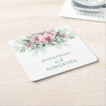 Elegante Roze Groene Moderne Huwelijk