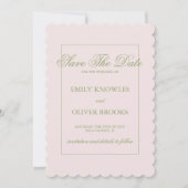 Elegante roze groene Stippen bruiloft Save The Date (Voorkant)