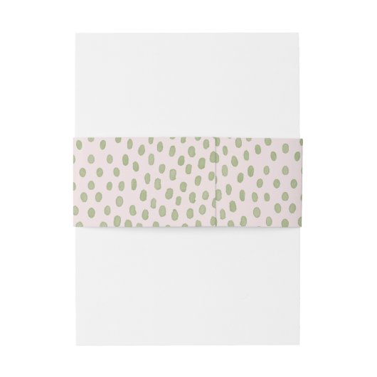 Elegante roze groene Stippen bruiloft Uitnodigingen Wikkel (Achterkant Voorbeeld)