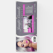 Elegante Roze Haarsalon, Schoonheidssalon Spandoek (Verticaal)