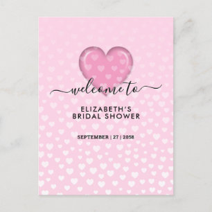 Elegante Roze Hart en Spikkels Ontwerp Aankondigingskaart
