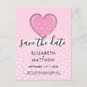 Elegante Roze Hart en Spikkels Ontwerp Briefkaart (Voorkant)