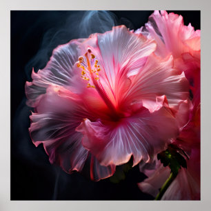 Elegante roze hibiscus poster