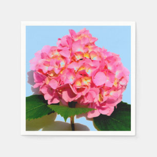 Elegante roze hortensia bloemen servetten