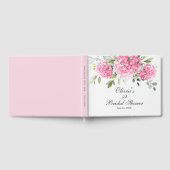 Elegante Roze Hortensia Eucalyptus Bruidsfeest Gastenboek (Volledig)
