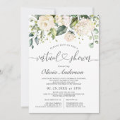 Elegante Roze Hydrangea Rozen virtuele Bruidsuitno Kaart (Voorkant)