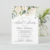 Elegante Roze Hydrangea Rozen virtuele Bruidsuitno Kaart (Staand voorkant)