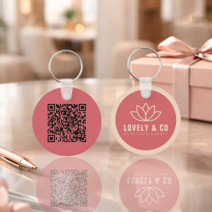 Elegante Roze & Ivoor Salon Promotie Sleutelhanger
