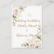 Elegante Roze & Ivoorkleurige Rozen Gouden Trouwbl