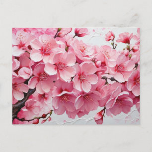 Elegante Roze Kersenbloesem Bloemen Briefkaart
