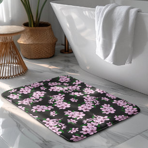 Elegante roze kersenbloesem bloemige waterverf badmat