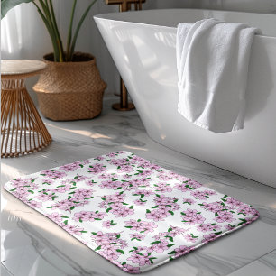Elegante roze kersenbloesem bloemige waterverf badmat