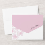 Elegante roze kersenbloesems Waterverf All In One Uitnodiging (Achterkant)