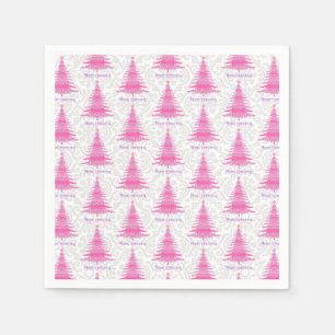 Elegante roze kerstboom servet