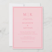 Elegante Roze Klassieke Trouw Uitnodiging (Voorkant)