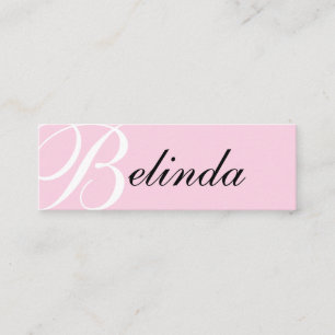 Elegante roze klassieke typografie modern monogram mini visitekaartje