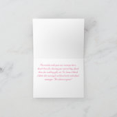 Elegante roze koraal bloemenbruiloft bedankkaart (Binnen)