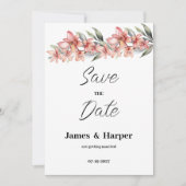 Elegante roze koraal mint orchidee flora Save the Kaart (Voorkant)