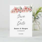 Elegante roze koraal mint orchidee flora Save the Kaart (Staand voorkant)