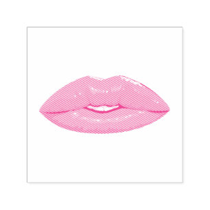 Elegante roze kus lip zelfinktende stempel