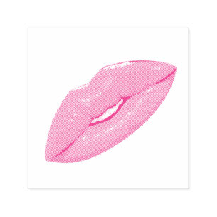 Elegante roze kus lip zelfinktende stempel