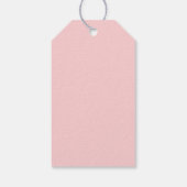 Elegante roze lint boog bevestiging cadeaulabel (Achterkant)